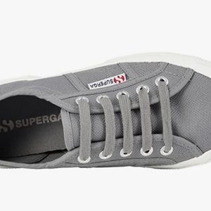gray Superga shoes.